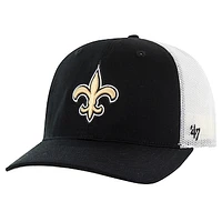 Men's '47 Black/White New Orleans Saints Team Unstructured Trucker Adjustable Hat