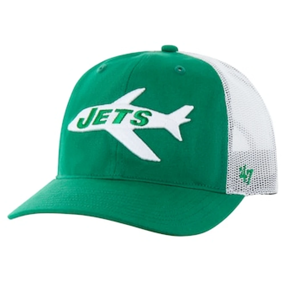 Men's '47 Kelly Green/White New York Jets Team Unstructured Trucker Adjustable Hat