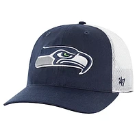 Men's '47 Navy/White Seattle Seahawks Team Unstructured Trucker Adjustable Hat