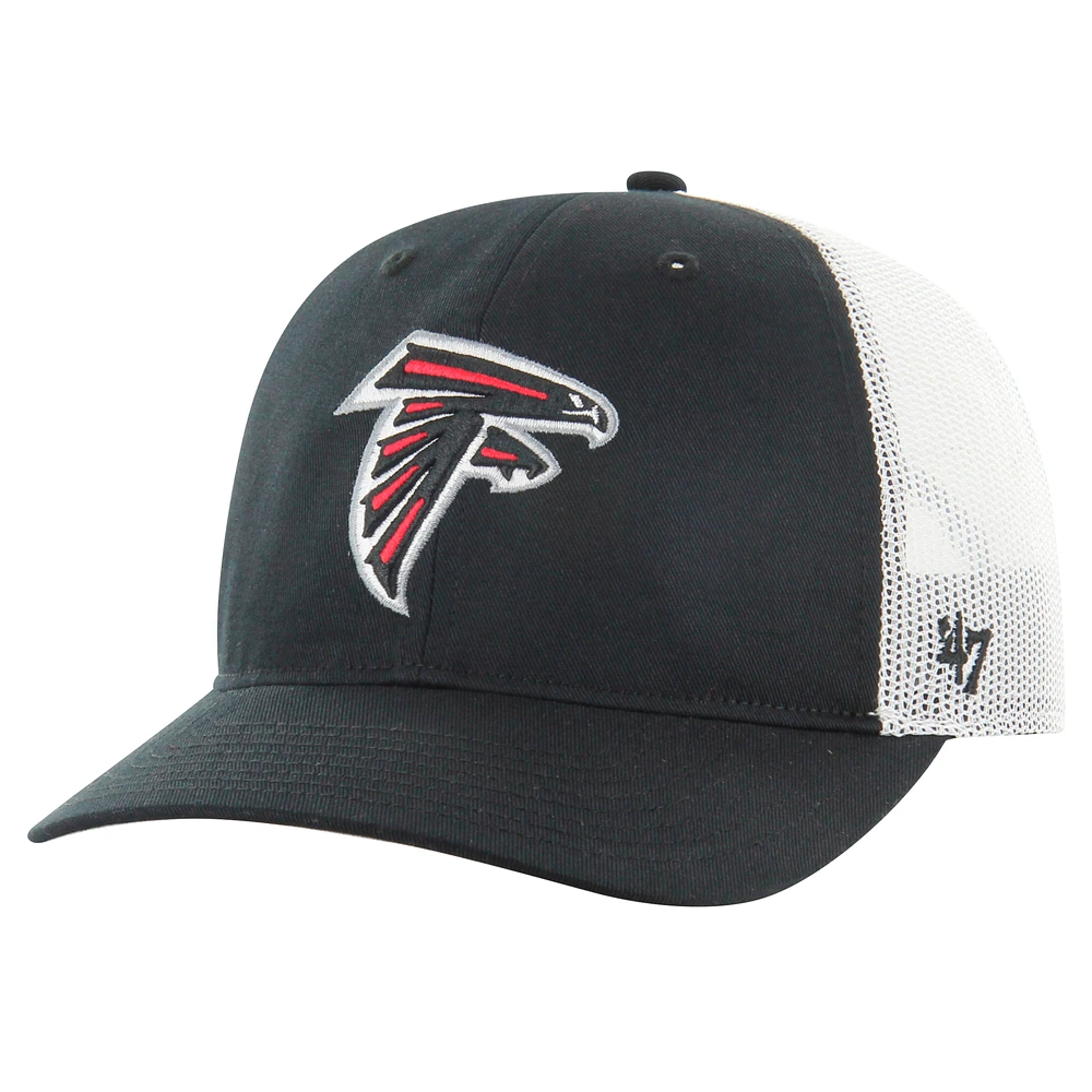 Men's '47 Black/White Atlanta Falcons Team Unstructured Trucker Adjustable Hat