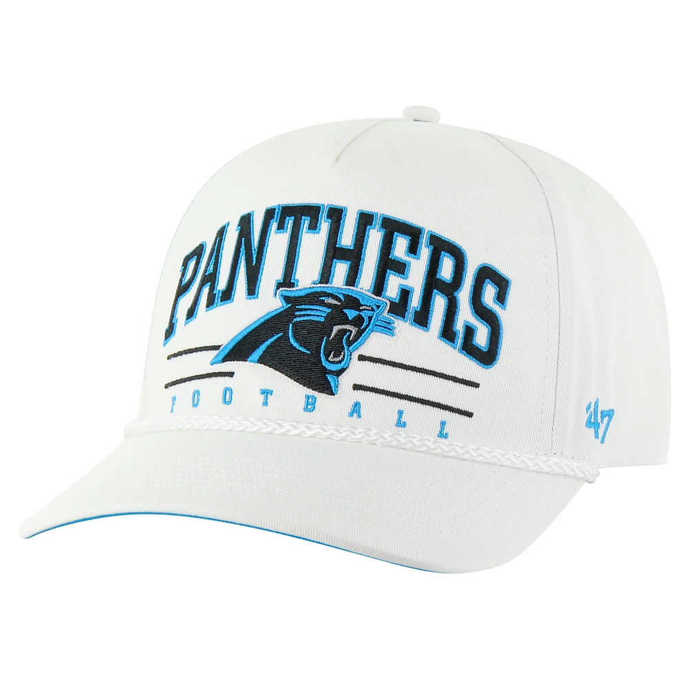 Men's '47 White Carolina Panthers Roscoe Hitch Rope Adjustable Hat