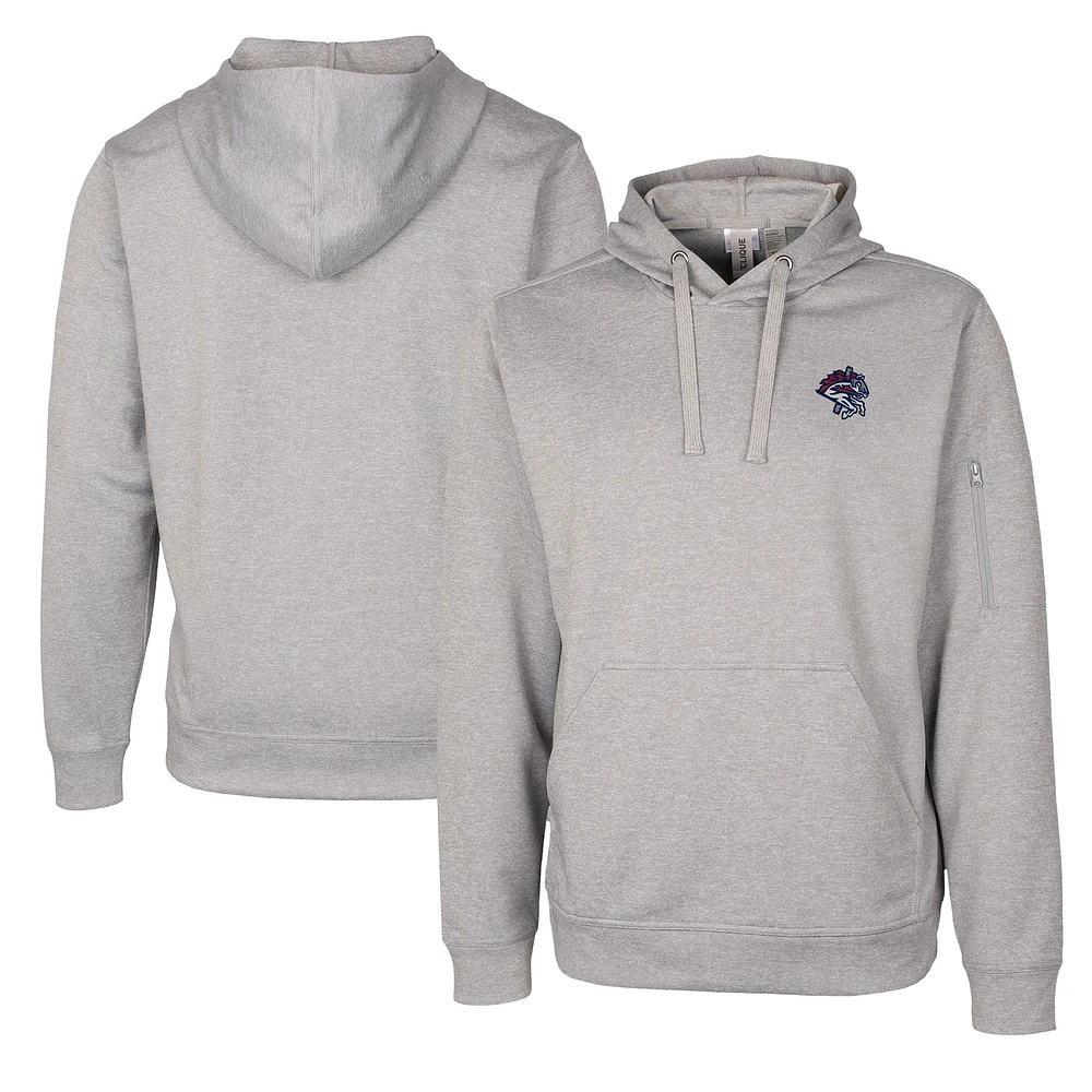 Unisex Cutter & Buck Gray Binghamton Rumble Ponies Clique Lift Eco Performance Pullover Hoodie Sweatshirt
