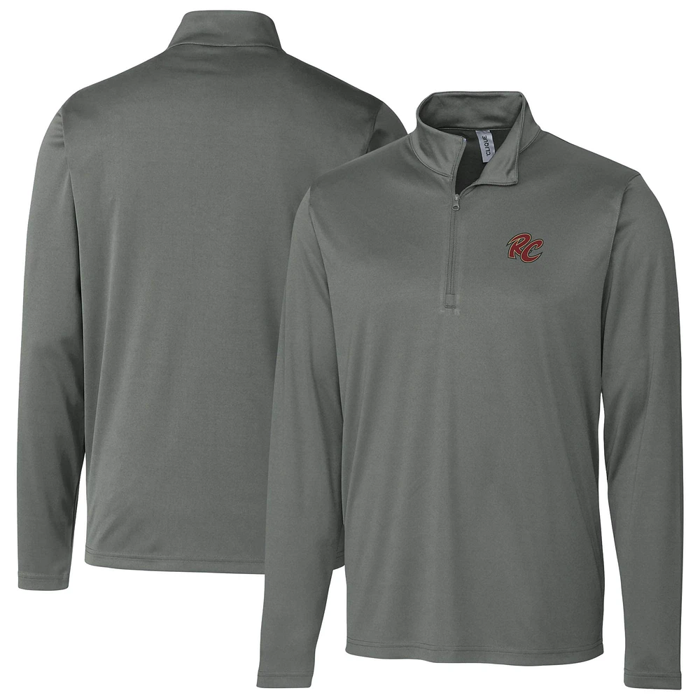 Men's Cutter & Buck Steel Sacramento River Cats Clique Spin Eco Performance Half-Zip Pullover