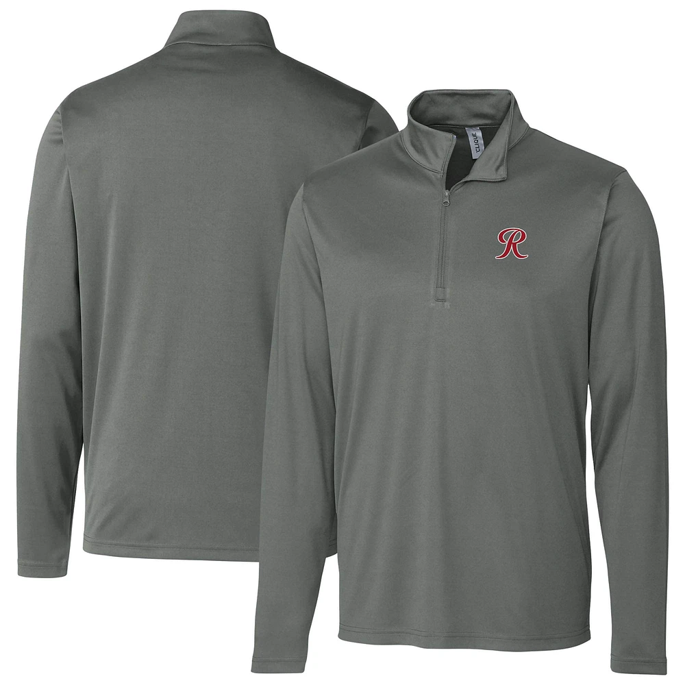 Men's Cutter & Buck Steel Tacoma Rainiers Clique Spin Eco Performance Half-Zip Pullover