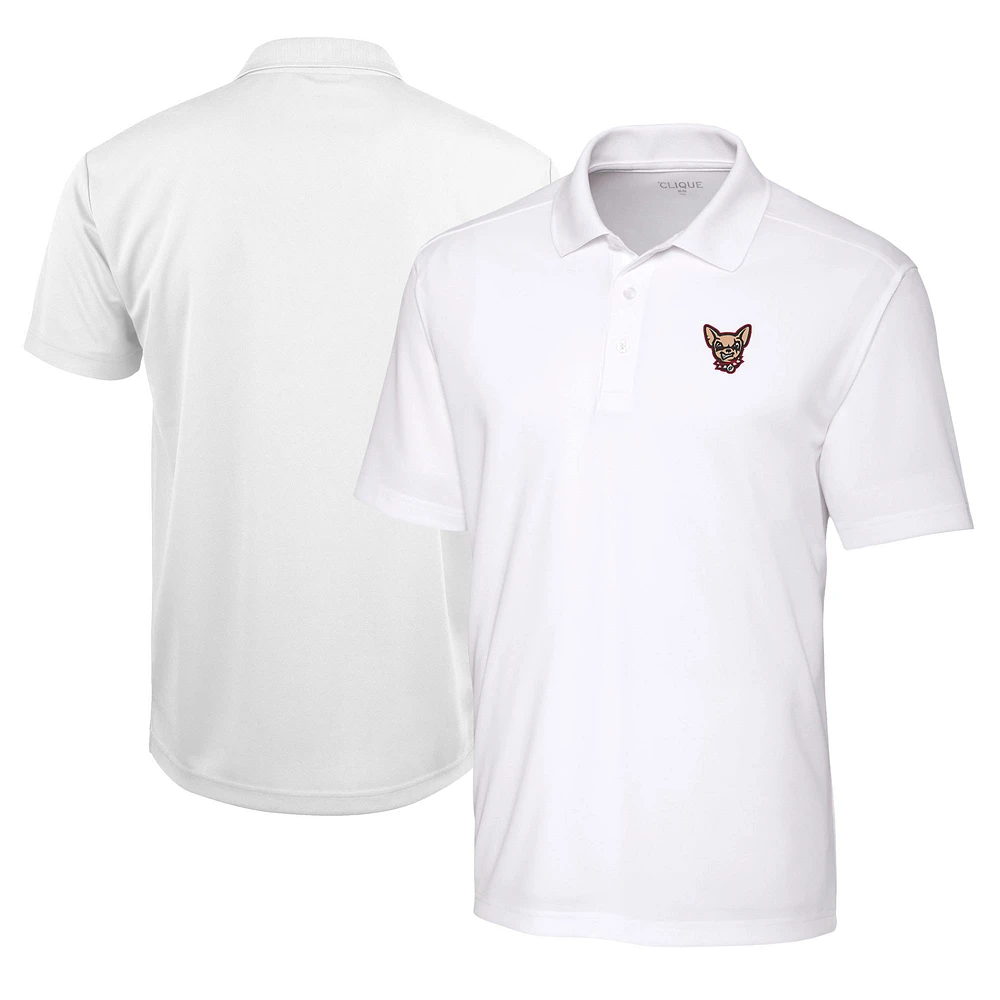 Men's Cutter & Buck White El Paso Chihuahuas Clique Spin Eco Performance Pique Polo