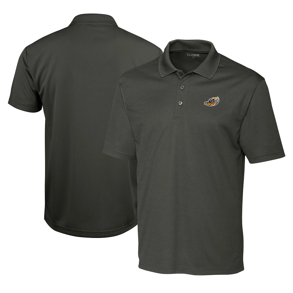 Men's Cutter & Buck Steel Akron RubberDucks Clique Spin Eco Performance Pique Polo