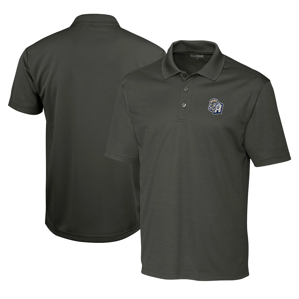 Men's Cutter & Buck Steel San Antonio Missions Clique Spin Eco Performance Pique Polo