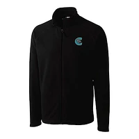Men's Cutter & Buck  Black Charlotte Knights Clique Summit Performance Fleece Full-Zip Jacket