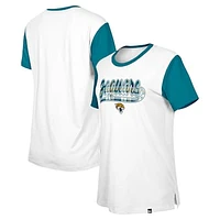 Women's New Era White/Teal Jacksonville Jaguars 3rd Down T-Shirt