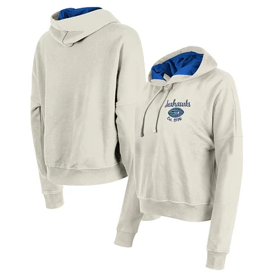 Women's New Era Cream Seattle Seahawks 3rd Down Historic Pullover Hoodie