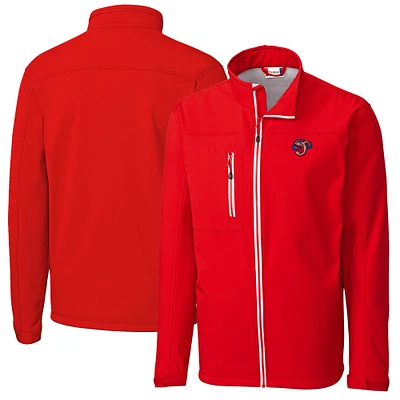 Men's Cutter & Buck  Red Jacksonville Jumbo Shrimp Clique Telemark Eco Stretch Softshell Full-Zip Jacket
