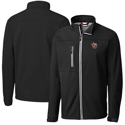 Men's Cutter & Buck  Black Fort Wayne TinCaps Clique Telemark Eco Stretch Softshell Full-Zip Jacket