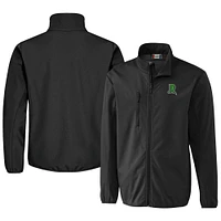 Men's Cutter & Buck Black Dayton Dragons Clique Trail Eco Stretch Softshell Full-Zip Jacket