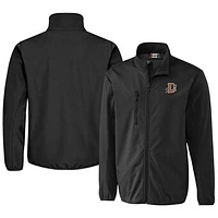 Men's Cutter & Buck Black Durham Bulls Clique Trail Eco Stretch Softshell Full-Zip Jacket