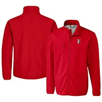 Men's Cutter & Buck Red Indianapolis Indians Clique Trail Eco Stretch Softshell Full-Zip Jacket