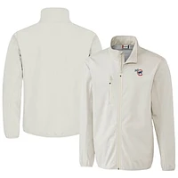 Men's Cutter & Buck Gray Iowa Cubs Clique Trail Eco Stretch Softshell Full-Zip Jacket
