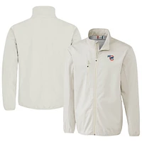 Men's Cutter & Buck Gray Iowa Cubs Clique Trail Eco Stretch Softshell Full-Zip Jacket