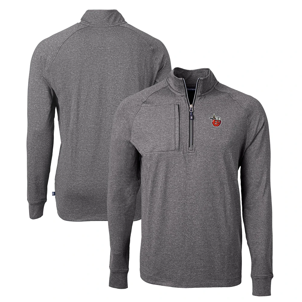 Men's Cutter & Buck Heather Fort Wayne TinCaps Adapt Eco Knit Recycled Quarter-Zip Pullover
