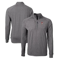 Men's Cutter & Buck Heather Fresno Grizzlies Adapt Eco Knit Recycled Quarter-Zip Pullover