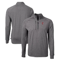Men's Cutter & Buck Heather Fresno Grizzlies Adapt Eco Knit Recycled Quarter-Zip Pullover