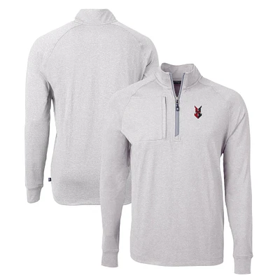 Men's Cutter & Buck  Heather Gray Indianapolis Indians Adapt Eco Knit Recycled Quarter-Zip Pullover