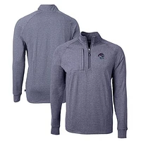 Men's Cutter & Buck  Heather Navy Binghamton Rumble Ponies Adapt Eco Knit Recycled Quarter-Zip Pullover