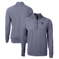 Men's Cutter & Buck  Heather Navy Binghamton Rumble Ponies Adapt Eco Knit Recycled Quarter-Zip Pullover
