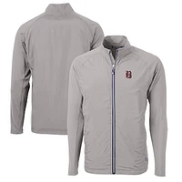 Men's Cutter & Buck  Gray Birmingham Barons Adapt Eco Knit Hybrid Recycled Full-Zip Jacket