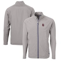 Men's Cutter & Buck  Gray Birmingham Barons Adapt Eco Knit Hybrid Recycled Full-Zip Jacket