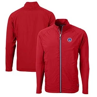 Men's Cutter & Buck South Bend Cubs Adapt Eco Knit Hybrid Recycled Full-Zip Jacket