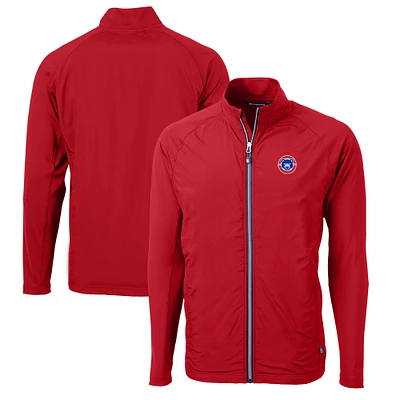 Men's Cutter & Buck South Bend Cubs Adapt Eco Knit Hybrid Recycled Full-Zip Jacket