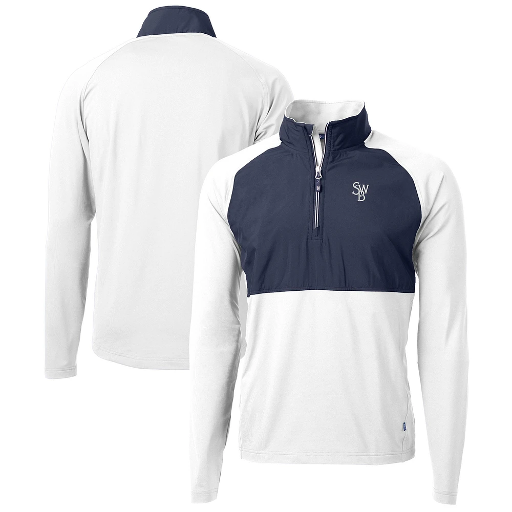 Men's Cutter & Buck Scranton Wilkes-Barre RailRiders Adapt Eco Knit Hybrid Recycled Quarter-Zip Top