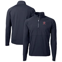 Men's Cutter & Buck  Navy Tacoma Rainiers Adapt Eco Knit Hybrid Recycled Quarter-Zip Top