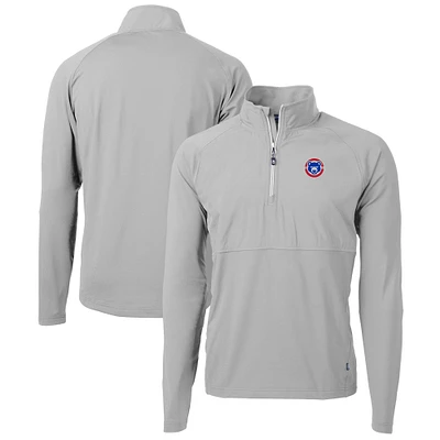 Men's Cutter & Buck  Gray South Bend Cubs Adapt Eco Knit Hybrid Recycled Quarter-Zip Top