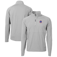 Men's Cutter & Buck  Gray South Bend Cubs Adapt Eco Knit Hybrid Recycled Quarter-Zip Top