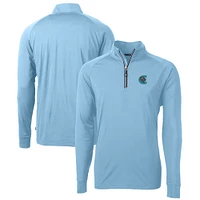 Men's Cutter & Buck  Powder Blue Charlotte Knights Adapt Eco Knit Stretch Recycled Quarter-Zip Pullover