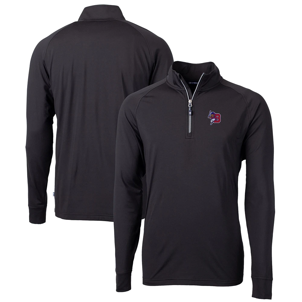 Men's Cutter & Buck Buffalo Bisons Adapt Eco Knit Stretch Recycled Quarter-Zip Pullover