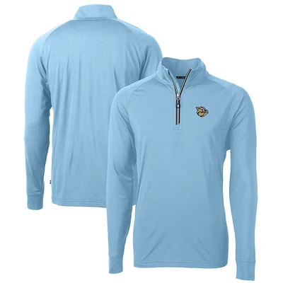Men's Cutter & Buck  Powder Blue Lehigh Valley IronPigs Adapt Eco Knit Stretch Recycled Quarter-Zip Pullover