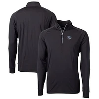 Men's Cutter & Buck  Black Lehigh Valley IronPigs Adapt Eco Knit Stretch Recycled Quarter-Zip Pullover