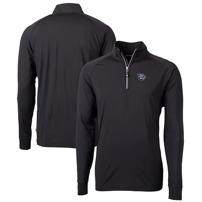 Men's Cutter & Buck  Black Lehigh Valley IronPigs Adapt Eco Knit Stretch Recycled Quarter-Zip Pullover