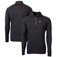 Men's Cutter & Buck  Black Lehigh Valley IronPigs Adapt Eco Knit Stretch Recycled Quarter-Zip Pullover