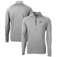 Men's Cutter & Buck  Gray Akron RubberDucks Adapt Eco Knit Stretch Recycled Quarter-Zip Pullover