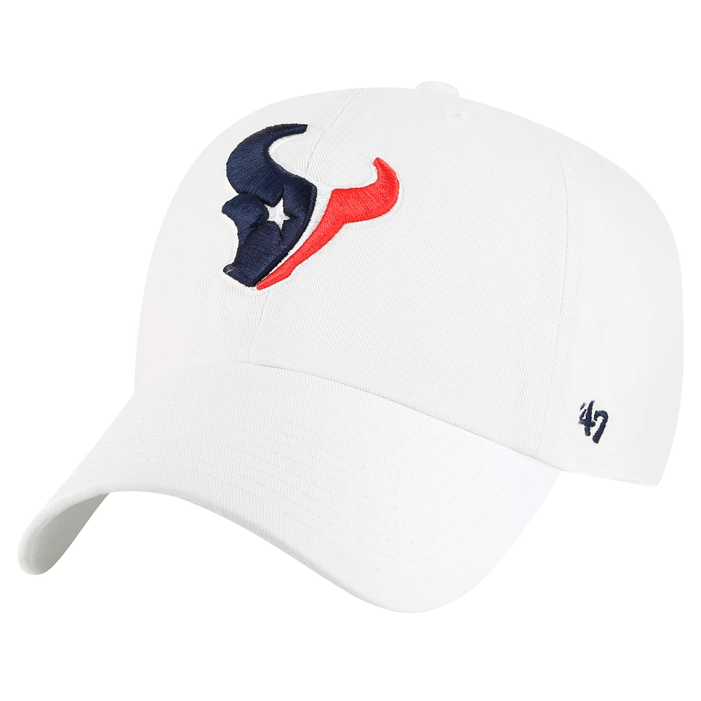 Men's '47 White Houston Texans Clean Up Adjustable Hat