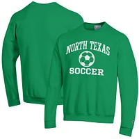 Men's Champion Kelly Green North Texas Mean Soccer Icon Powerblend Pullover Sweatshirt