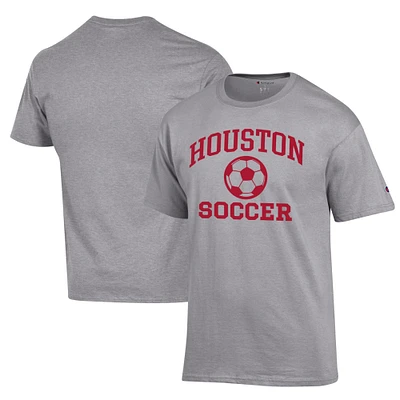 Men's Champion Gray Houston Cougars Soccer Icon T-Shirt