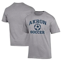 Men's Champion Gray Akron Zips Soccer Icon T-Shirt