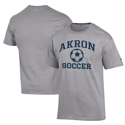 Men's Champion Gray Akron Zips Soccer Icon T-Shirt