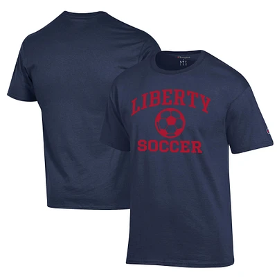 Men's Champion Navy Liberty Flames Soccer Icon T-Shirt