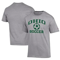 Men's Champion Gray Ohio Bobcats Soccer Icon T-Shirt