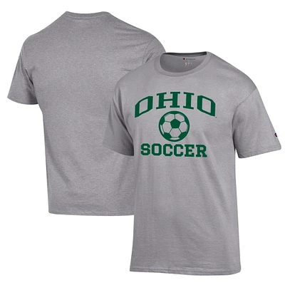 Men's Champion Gray Ohio Bobcats Soccer Icon T-Shirt